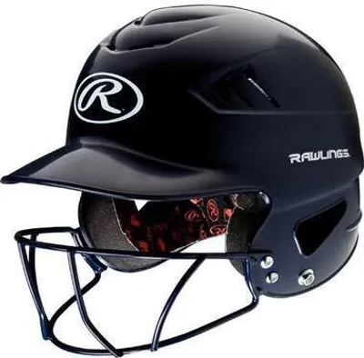 Produktbild von Rawlings RCFHFG Coolflo Adult Softball Batting Helmet w/Mask Color Navy Baseball/Softball Artikel