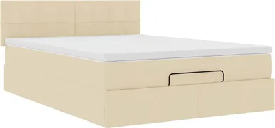 Produktbild von Ottoman-Bett mit Matratze Creme 140x200 cm Stoff