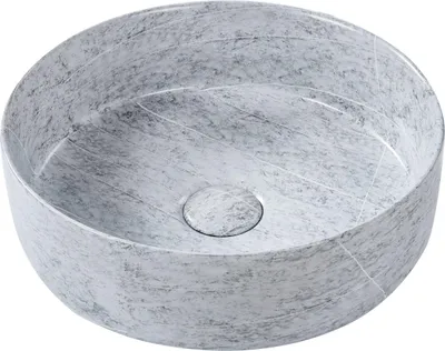 Produktbild von BELIANI Waschbecken Matt Grau Keramik Granit-Optik Rund ⌀ 37 cm ohne Überlauf ohne Ablaufgarnitur Badezimmer Waschschale Waschtisch Aufsatzwaschbecken