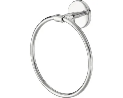 Produktbild von Runder Handtuchring Flame aus Metall in Chrom für das Badezimmer, B 18 x H 20 x T 7 cm