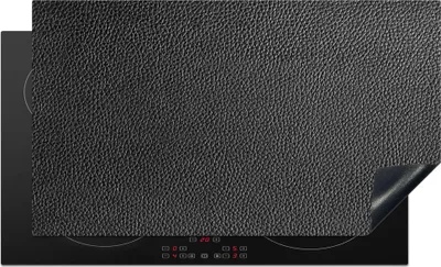 Produktbild von KitchenYeah© Herdabdeckplatte Leder - Lederoptik - Schwarz - Hell , 89x51cm, Küche Deko, Glaskeramikkochfeld Herdabdeckung, Abdeckplatte fùr Kochfeld