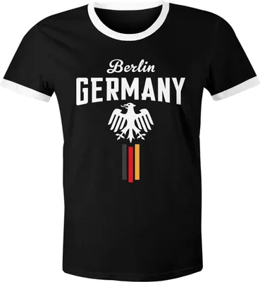 Produktbild von Herren Retro WM-Shirt Fan-Shirt Deutschland Fußball Weltmeisterschaft 2018 Berlin Adler Moonworks® schwarz-weiß M