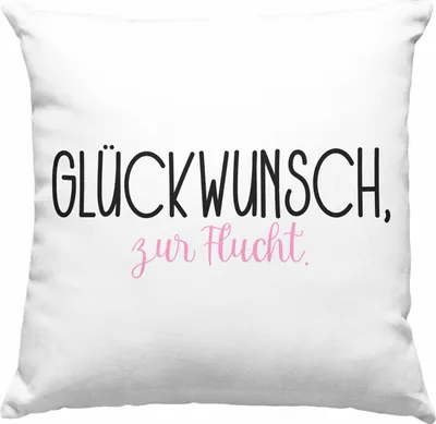 Produktbild von Trendation - Jobwechsel Deko-Kissen mit Füllung 40x40 Geschenk Kollegin Kollege Lustig Abschiedsgeschenk Sprüche - Glückwunsch Zur Flucht Abschied (Grau)