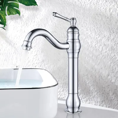 Produktbild von Badarmatur, 360° drehbare Waschtischarmatur, Einhebelmischer, Waschtischarmatur für das Badezimmer, Chrom
