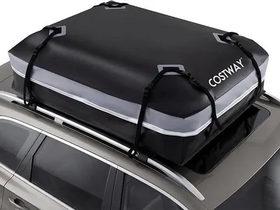 Produktbild von 600 L Auto Dachbox, Dachtasche wasserdicht mit Anti-Rutsch-Matte, 6 Türhaken, Schloss & Tragetasche, XXL Gepäckträger, tragbare Gepäckbox für Autos mit/ohne Gepäckträger (Grau)