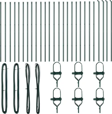Produktbild von Möbel Zaunpfosten 26 Stück Grün Ø32 mm 210 cm Verzinkter Stahl - Zaunzubehör 3350125