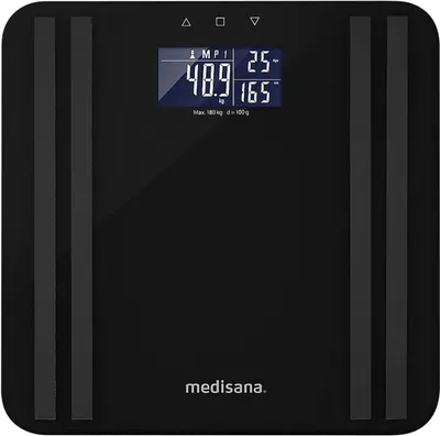 Produktbild von medisana BS 465 schwarz Körperanalysewaage bis 180 kg Personenwaage Körperfett