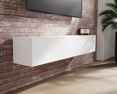 Produktbild von PLATAN ROOM Fernsehschrank TV-Lowboard 160 cm In Weiß Hängend Oder Stehend Matt