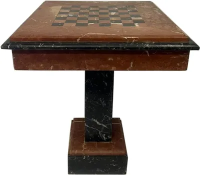 Produktbild von Casa Padrino Barock Schachtisch Braun / Schwarz - Quadratischer Marmor Tisch - Barockstil Beistelltich - Marmor Möbel im Barockstil - Barock Möbel
