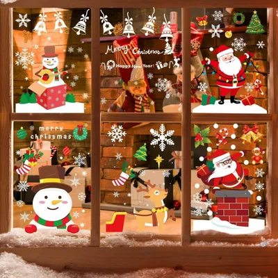 Produktbild von Fensterbilder Schneeflocken 260 Stück PVC Abnehmbare Winter Deko für Weihnachten Neujahr