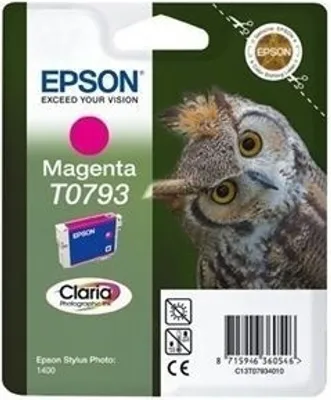 Produktbild von Epson Owl Singlepack Magenta T0793 Claria Photographic Ink, Magenta, Tinte auf Pigmentbasis, 11,1 ml, 1 Stück(e)