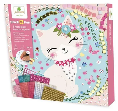 Produktbild von Sycomore Mosaik Bastelset Tiere - Kreatives Spielzeug für Kinder