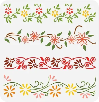 Produktbild von Wiederverwendbares Blumenmuster Schilder Schablonen 30x30cm Holz Dekoration