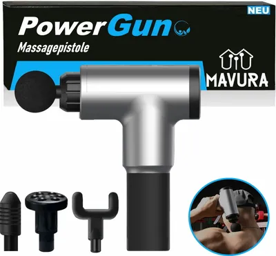 Zdjęcie produktu dla Zestaw do masażu PowerGun z 4 głowicami masującymi