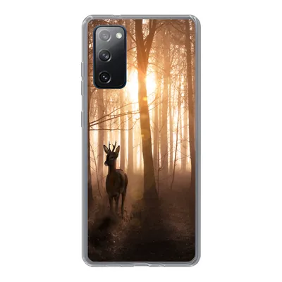 Produktbild von MuchoWow® Handyhülle Schutzhülle Hülle für Samsung Galaxy S20 FE Wald - Hirsche - Sonne - Bäume - Winter - Natur - Tiere Silikon Softcase Handy Hülle - Abdeckung