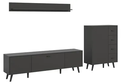Zdjęcie produktu dla Linea regał system 3 elementy matowy szary.