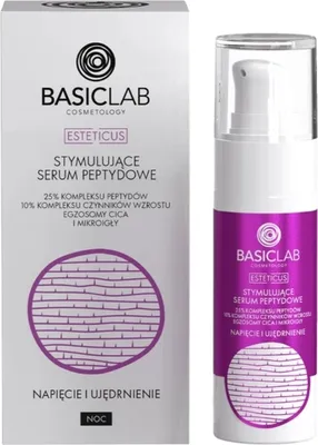 Produktbild von BASICLAB Peptid-Gesichtsserum für die Nacht, 25 % Peptidkomplex 30ml
