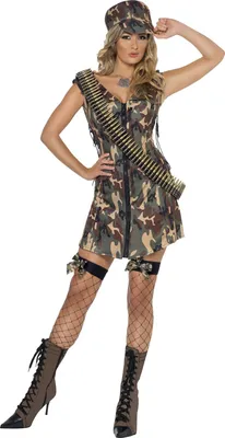 Produktbild von Soldatin Roxy Damenkostüm Camouflage