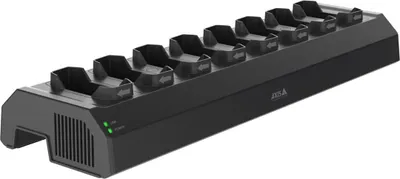Produktbild von Axis W701 Mk II - Station zum Laden und Synchronisieren - 120 Watt - 8 Ausgabeanschlussstellen (Kameraanschluss für Körperkameras)