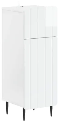 Image de vidaXL Armoire de rangement pour salle de bain ZWOLLE, blanc brillant