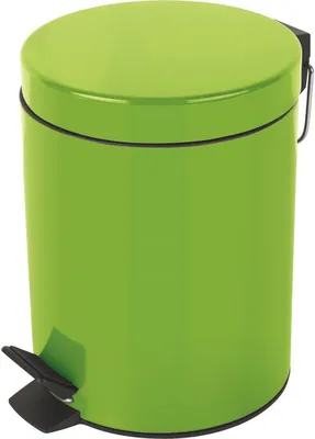 A green pedal bin with a black pedal.