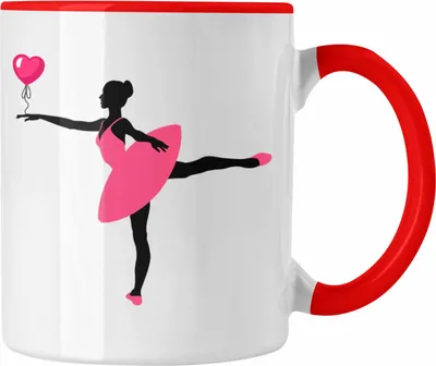 Produktbild von Trendation - Ballett Ballerina Tasse Mädchen Geschenk Lehrer Frauen Balett Geschenkidee Kaffeetasse (Rot)