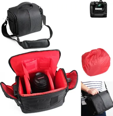 Produktbild von K-S-Trade Kompatibel mit Olympus OM-D E-M1X Kameratasche Fototasche Schultertasche Zubehör Tasche einteilbare Trennwänden für Systemkamera, DSLR