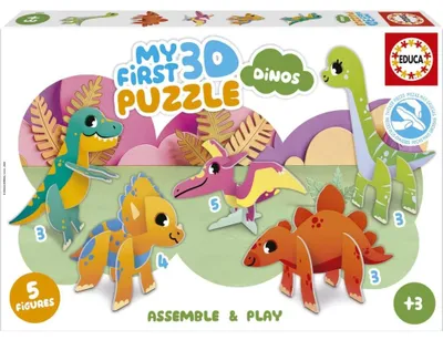 Obrázek produktu pro EDUCA Moje první 3D puzzle Dinosaury 5v1 (3, 3, 3, 4, 5 dílků)