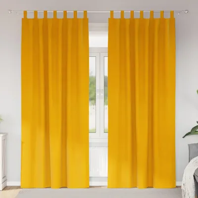 Obrázok produktu pre Dizajn Nové Záclony so závesmi 2 ks horčicovo žltá 140 x 245 cm zamat - Záclony a závesy Nábytok2025 CHY8001102 1ks