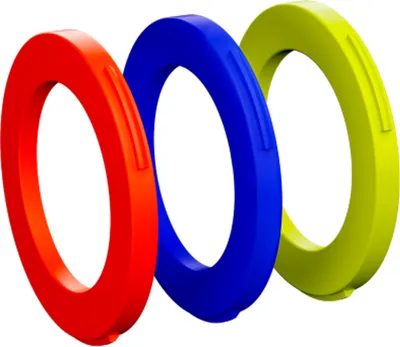 Produktbild von MAGURA Blenden-Ring Kit für 2-Kolben-Bremszange, blau/neonrot/neongelb - indi...