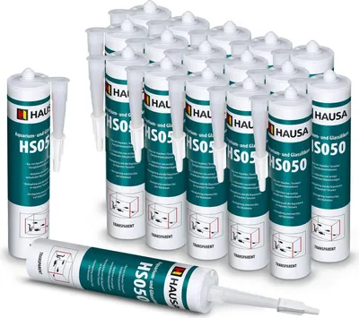 Produktbild von HAUSA Aquarium Silikon HS050 GlasSilikon SilikonKleber Transparent 18 x 310ml