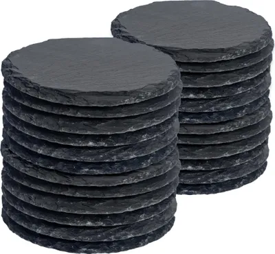 Produktbild von Argon Ta Runde Untersetzer aus Schiefer – 10 cm – 24 Stück