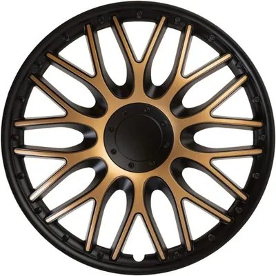 Produktbild von Radkappen 15 Zoll, 4 Stück, schwarz und gold, ABS Kunststoff, für