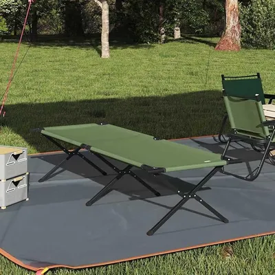 Produktbild von Klappbares Campingbett 210 x 80 x 46 cm Gästebett Feldbett für Outdoor Camping Wandern Garten Stahlrahmen Oxford-Gewebe