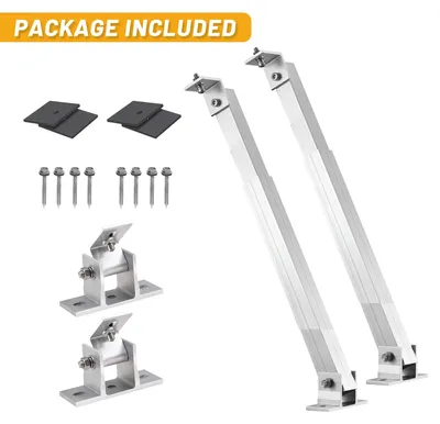 Produktbild von Solarpanel-Montageset - Verstellbare Montagehalterungen - Für Flachdächer - Verstärkte Konstruktion - 1 Set