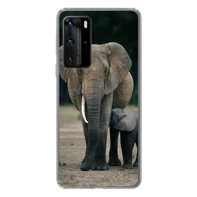 Produktbild von MuchoWow® Handyhülle Schutzhülle Hülle für Huawei P40 Pro Elefant - Tiere - Flachland - Natur Silikon Softcase Handy Hülle - Schutz