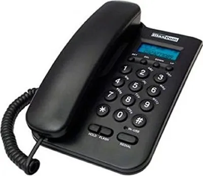 Produktbild von MaxCom KXT100 Telefon z kablem z podświetleniem i podwójnym identyfikatorem rozmówcy Domowy telefon LCD Czarny