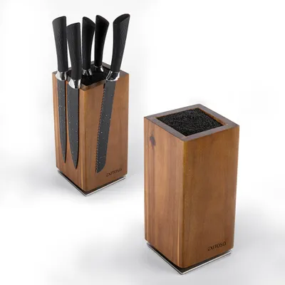 Messenblock Akazienholz 360° drehbar für 20 Messer