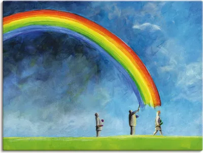 Produktbild von ARTland Leinwandbild Regenbogen malen Größe: 120x90 cm