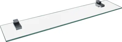 Produktbild von FACKELMANN Glasablage 60 cm / Wandregal für Badaccessoires / Maße (B x T): ca. 60 x 12 cm / Wandablage mit 6 mm Stärke / hochwertiges Glasregal mit Halterungen / Wandregal fürs Bad / Badregal fürs WC