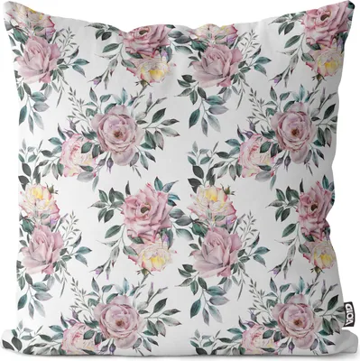 Produktbild von VOID Rosenblüten Blumenmuster Kissenbezug Kissenhülle Sofakissen Kissen Deko Outdoor-Kissen Dekokissen