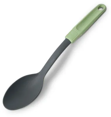 Image de Fackelmann Cuillère à servir 33 cm Ecolution, ustensile de cuisine écologique avec manche ergonomique, cuillère durable & de qualité supérieure pour casseroles et poêles revêtues (couleur : vert menthe/gris clair)