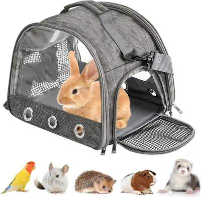 Image de Sac de transport pour animaux de compagnie - Cage de transport pour chat - Transport sûr - Ouverture latérale - 33 x 24 x 26 cm - Gris