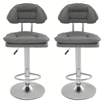 Image de Tabouret de bar - Tabouret - Tabouret de bar avec repose-pieds - Chaise de cuisine - Chaise de bistrot - Hauteur d'assise réglable : 62-82 cm