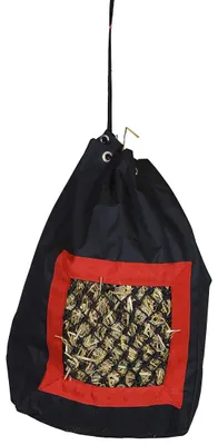 Produktbild von Heutasche Heubeutel schwarz/rot Heunetz 600 D Nylon mit Netzboden
