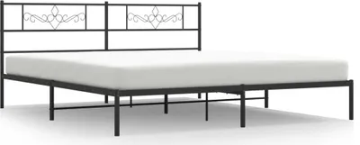 Obrázek produktu pro Kovový rám postele s čelem černý 193 x 203 cm