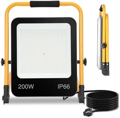 Immagine prodotto di Lampada da esterno a LED con treppiede - 200 W, 6000 K, bianco freddo - Lampada da lavoro - Impermeabile - IP66