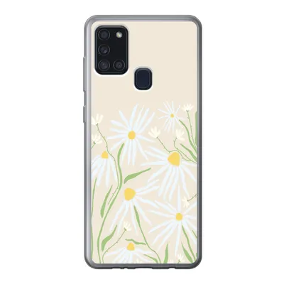 Produktbild von MuchoWow® Handyhülle Schutzhülle Hülle für Samsung Galaxy A21s Blume - Muster - Gelb Silikon Softcase Handy Hülle - Hartschale