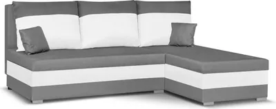Produktbild von Ecksofa mit Schlaffunktion GUSTAV - Grau/Weiß