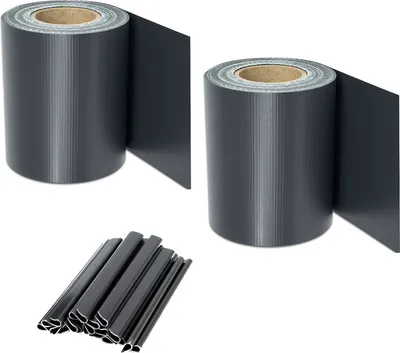 Produktbild von Aopunly Sichtschutzstreifen PVC Doppelstabmatten Zaun Windschutz 2 Rollen á 35m x 19cm Anthrazit